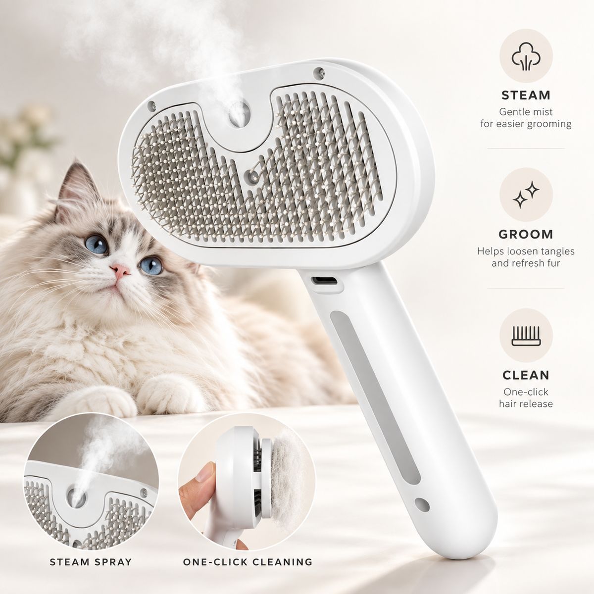 FurMist™ Steam Grooming Brush