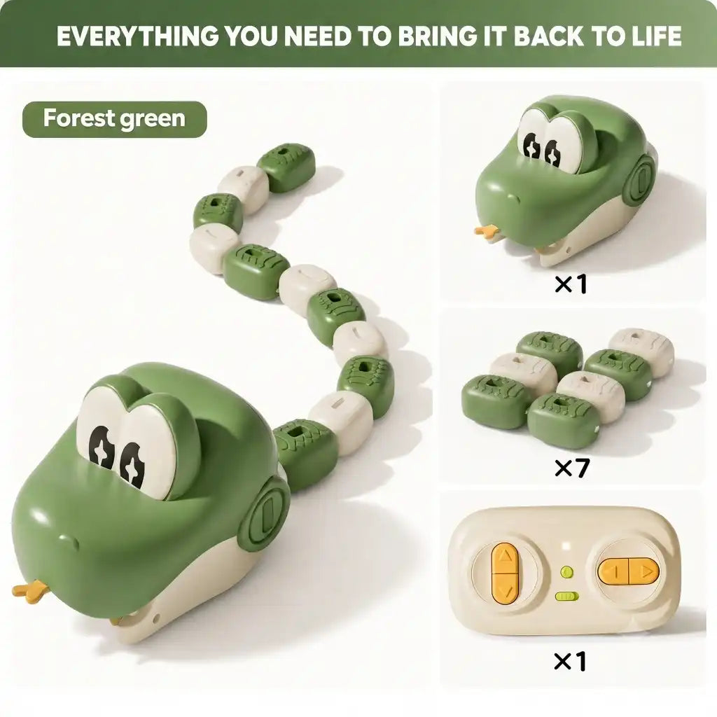 Remote control magnetic snake toy with modular blocks for kids